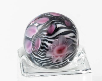 Lampwork Flower Murrini and Leafy Focal Bead