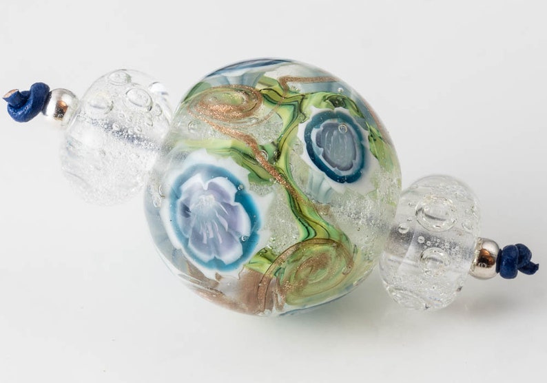 Large Lampwork Flowery Focal Bead