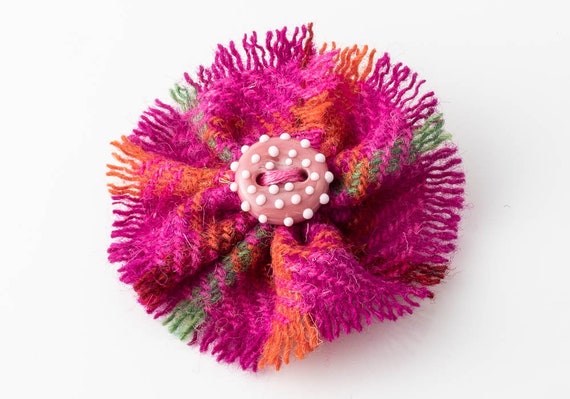 Harris Tweed Flower Brooch Etsy Australia