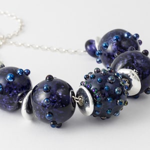 Purple Glitter Lampwork Necklace