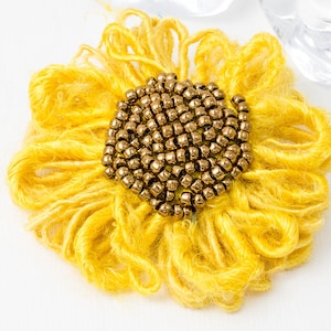 Beaded Flower Brooch