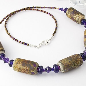 Purple Lampwork Beaded Necklace