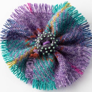 Harris Tweed Flower Brooch