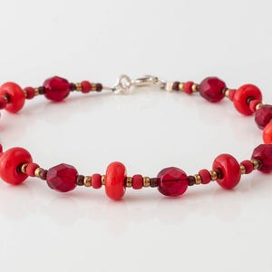 Red Lampwork Bracelet