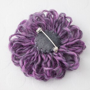 Purple Beaded Flower Brooch image 2