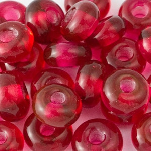 Cranberry Lampwork Spacer Beads (set of 10 beads)