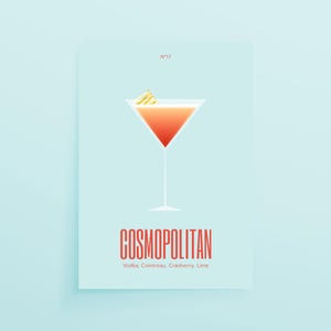 Cosmopolitan Wodka Cocktail Poster