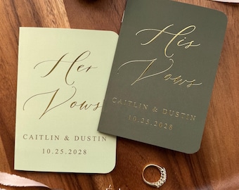 Customizable Vow Books For Wedding,His Her Vows, Custom Wedding Vow Books, Personalized Wedding Vow Books, Gold Foil Mr Mrs Vows, Set of 2