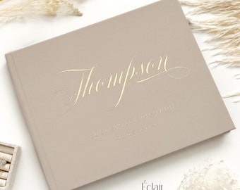 Wedding Guest Book, Custom Wedding Guestbook, Hardcover Wedding Album, Gold Foil Photo Booth Guestbook, Wedding Guests Sign in Book
