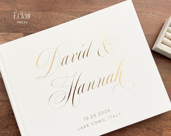 Custom Wedding Guest Book, Custom Wedding Guestbook, Hardcover Wedding Album, Gold Foil Photo Booth Guestbook, Wedding Guests Sign in Book