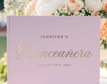 Quinceañera Birthday Guest Book, Quinceanera Birthday Guestbook, Birthday Party Decor, birthday gift, Gift for her 15th birthday party