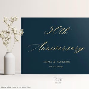 Anniversary Guest Book, Couple Anniversary Celebration, Hardcover Anniversary Gift, Gold Foil Anniversary Party Decor, 50th Anniversary,