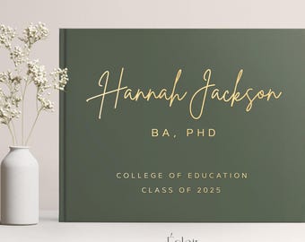 Personalized Graduation Guest Book, College Graduate Sign in Book Album, Class of 2026 Graduation Party Book, College Graduation Advice,