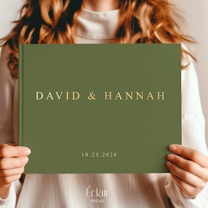 Gold foil Wedding Guestbook, Custom Wedding Guest Book, Hardcover Wedding Guestbook, Engagement Wedding Sign In Book, Wedding Reception Book