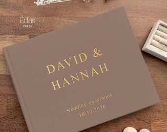 Custom Wedding Book, Personalized Wedding Guestbook, Custom Wedding Guest Book, Gold Foil Hardcover Guestbook, Wedding Sign In Book, Modern