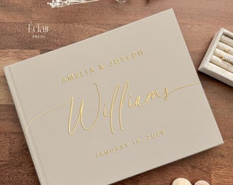 Wedding Guest Book, Custom Wedding Guestbook, Hardcover Wedding Album, Gold Foil Photo Booth Guestbook, Wedding Guests Sign in, Reception