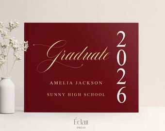 Personalized High School Graduation Guest Book, College Graduate Sign in Book Album, Class of 2026 Graduation Party Decorations,