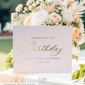 Birthday Guest Book, Custom Birthday Guestbook, 21st birthday, Personalized 30th, 40th, 50th, 60th, 70th Birthday Guestbook Album,