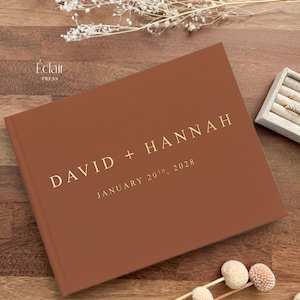 Modern Wedding Guest Book, Custom Wedding Guestbook, Wedding Photo Album, Sign In Book, Gold Foil Hardcover Wedding Guestbook, Personalized