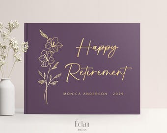 Custom Retirement Guest book, Custom Retirement Party Guest Book, Congratulations Retirement, Retirement Party Idea, Retirement Gift for her