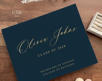 Personalized Graduation Guest Book, College Graduate Sign in Book, Custom Graduation Advice Wishes Book, Hardcover Graduation Gift Keepsake
