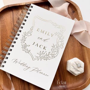 Custom Wedding Planner, Personalized Wedding Planning Book, Gold Foil Engagement Gift, Custom Bridal Shower Gift, Gift for Bride,