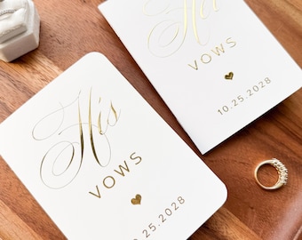 Custom Wedding Vow Books, Personalized Wedding Vow Books, Gold Foil Vow Books, Mr and Mrs Vows, Set of 2 Vow Books