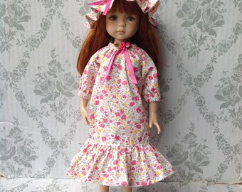 Clothes for Effner Little Darling 13" Doll Handmade Dress, Hat