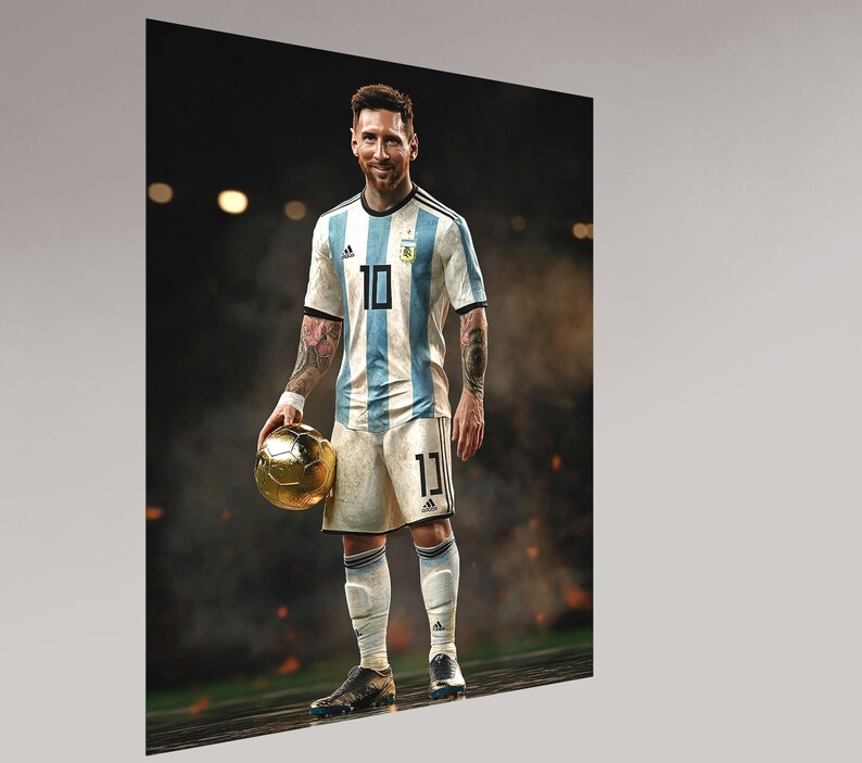 Realistic 3D Lionel Messi HD Metal Print – Available in Various Sizes ...