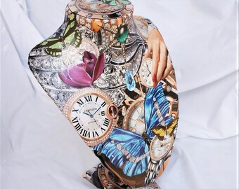 Jewelry Bust Collaged