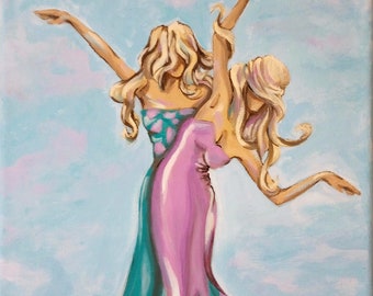 Ladies Dancing on Blue