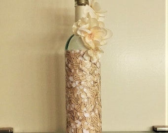 Cream Flower Bottle