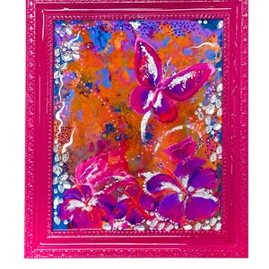 pink girly butterflies and flowers