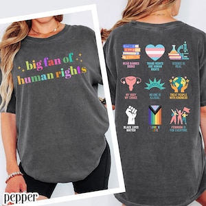 Comfort Colors Pride Shirt Gay LGBTQ Lesbian Tee Inclusive Social Justice T-Shirt Human Rights Equality BLM Transgender Ally Shirt Anti ICE