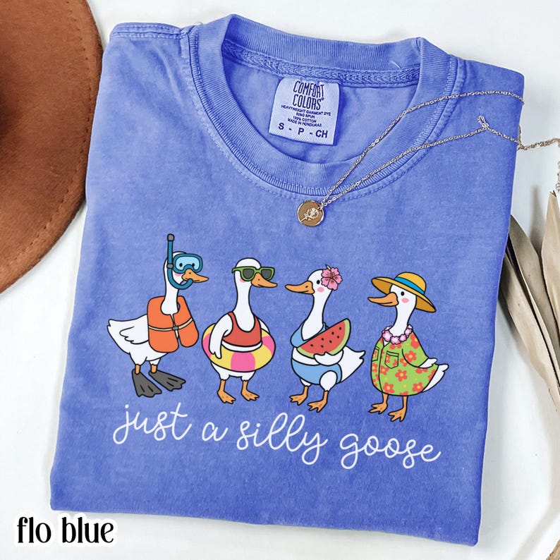Comfort Colors Silly Goose Shirt Goose T-Shirt Summer Shirt Silly Goose Shirts Funny Graphic Shirt Cute Goose Shirt, Beach Shirt image 7