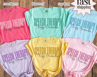 Camiseta para terapeuta del habla SLP Comfort Colors Especialista en comunicación Tus palabras importan Camiseta Regalo personalizado con nombre para logopeda