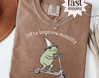Physical Therapy Comfort Colors Shrt PT Physical Therapist Assistant Tshirt Off To Improve Mobility Funny Frog Toad Physical Therapy Gift
