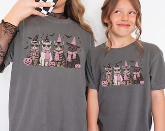Komfortfärger Barn Halloween-tröja Katt Halloween-tröja Pumpa Kattunge Ungdomströja Höst Spöksäsong Barn Katt Pumpa Maskeradtröja