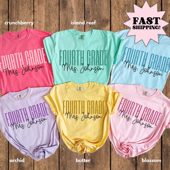 Comfort Colors Teacher Shirt Fourth Grade Teacher Shirt 4th Grade Teacher Shirt Back to School Shirt Custom Teacher Appreciation Tee