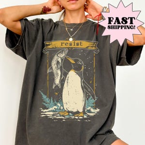 Comfort Colors® Penguin Resist Shirt, Heard Island Shirt, Subtle FDT Trump Shirt Democrat Feminist Shirt Political Protest Tee Protest Shirt