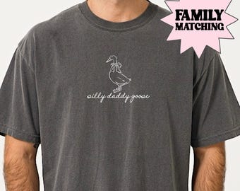 Camiseta de Papá Ganso, regalo para el primer día del padre, camiseta familiar de ganso, colores cómodos, fiesta de ganso tonto, anuncio de bebé, regalo de revelación de embarazo