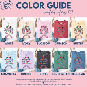 Comfort kleuren trots shirt homo shirt LGBTQ shirt trans-shirt inclusief shirt transgender shirt, gelijkheids-T-shirt, hou van wie je maar wilt afbeelding 8