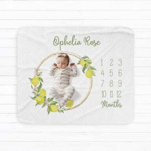 Citroenen mijlpaaldeken, mijlpaaldeken, kraamcadeau, baby aandenken, fleece mijlpaaldeken jongensmeisje
