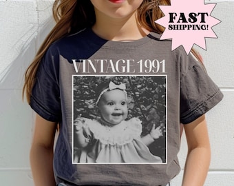 Comfort Colors Kids Birthday Shirt, Photo Shirt, Kids Birthday Shirt, Matching Shirts, Custom Youth Birthday Shirt, Vintage Year Shirt