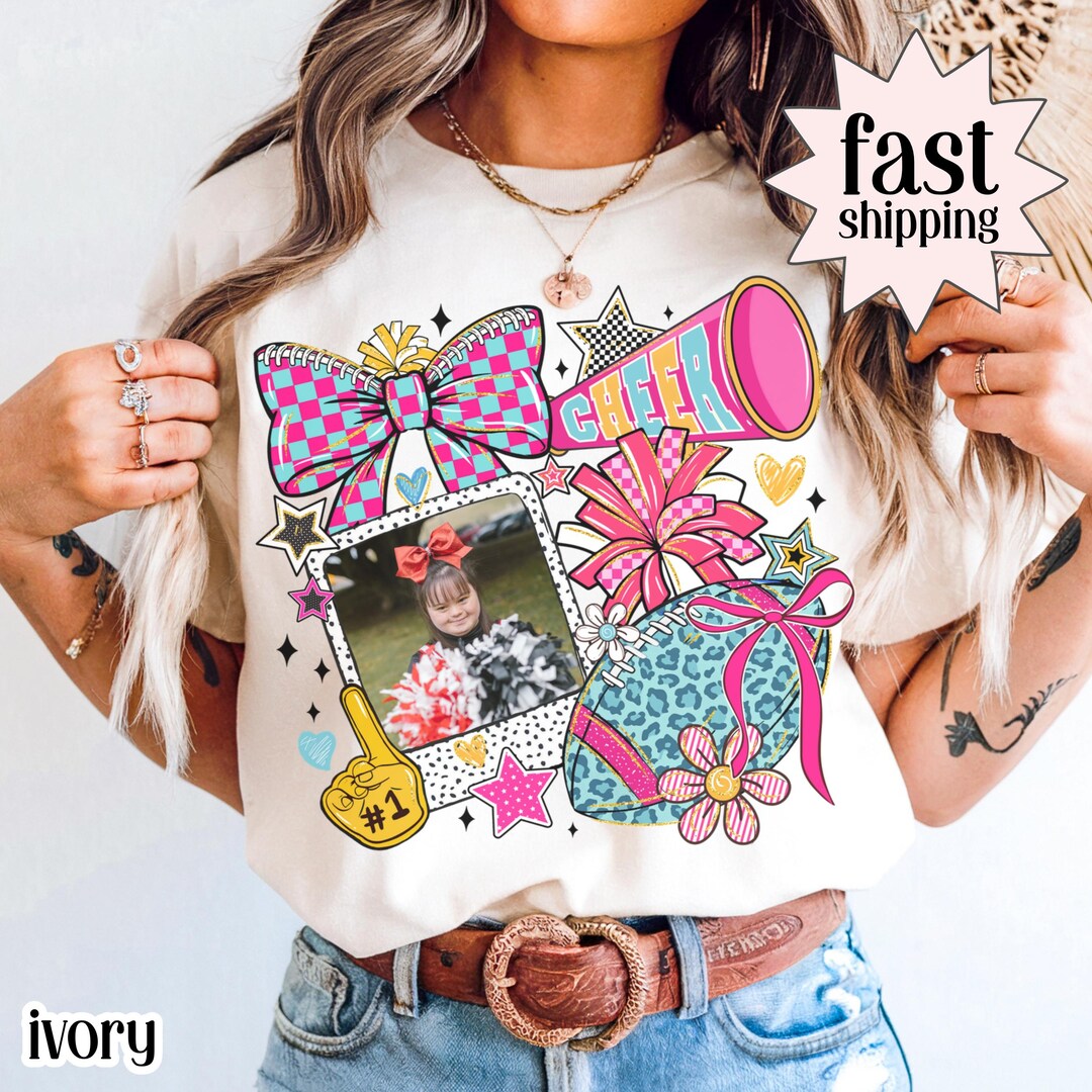 Cheer Comfort Colors Photo Shirt Cheer Mom Custom Game Day Tee Gift for ...