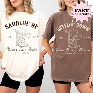 Comfort Colors Bachelorette Shirt, Bachelorette Party Shirts, Bride Shirt, Last Rodeo Western Shirt, Cowgirl Shirts, Same Cowboy Forever