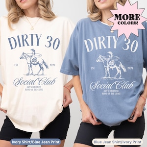 30th Birthday Shirt, Dirty 30 Shirt, 30th Birthday Gift for Her, Custom 30th Birthday Social Club Beach Shirt, Birthday Party Group Shirt