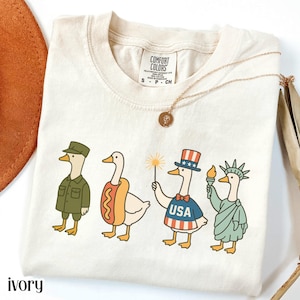 Comfort Colors 独立記念日シャツ USAシャツ 独立記念日ガチョウシャツ アメリカ国旗シャツ クラシックUSAシャツ ガチョウシャツ おもしろシャツ