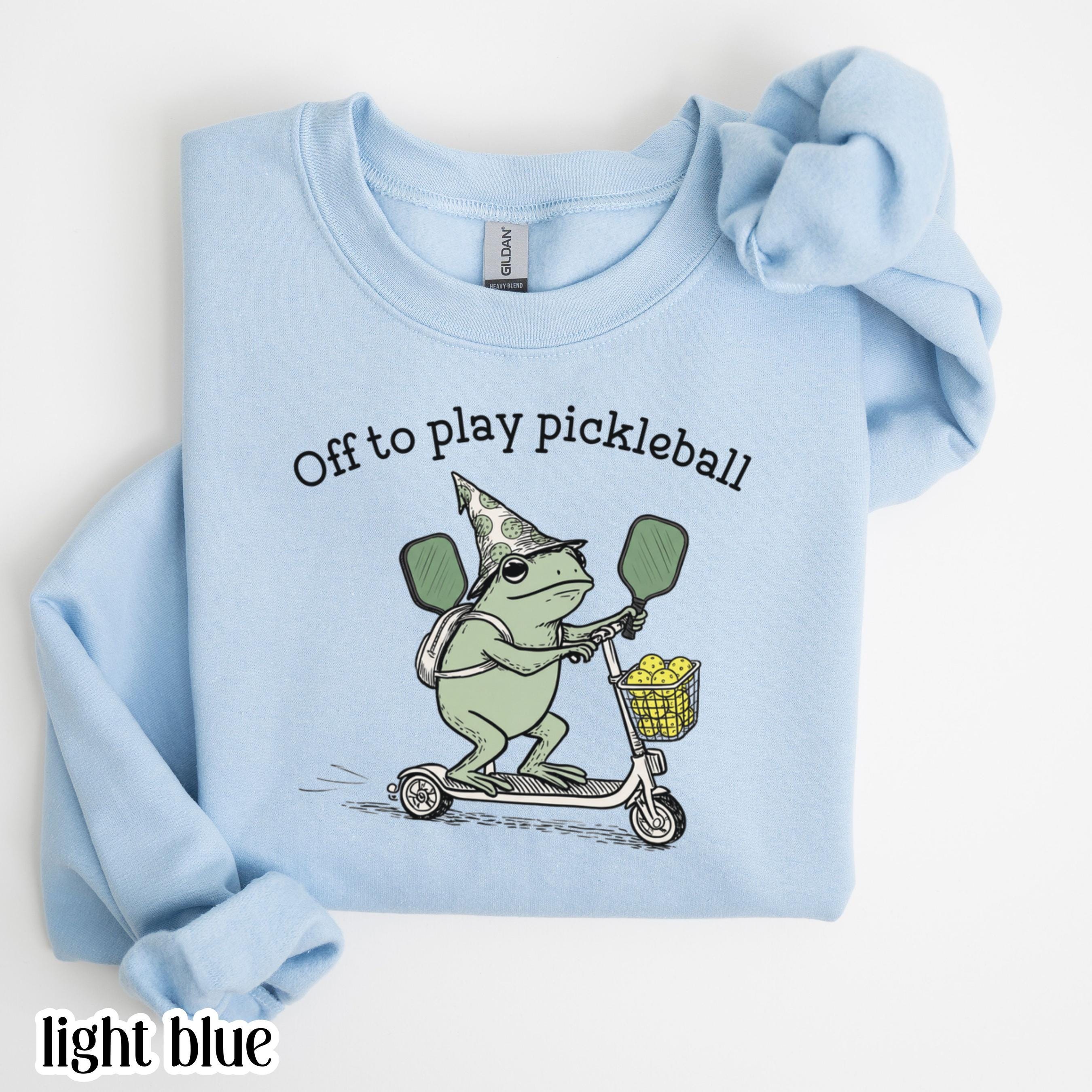 Pickleball Sweatshirt off to Play Pickleball Frog Sweater Funny