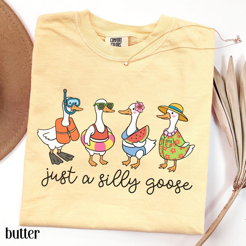 Comfort Colors Silly Goose Shirt Goose T-Shirt Summer Shirt Silly Goose Shirts Funny Graphic Shirt Cute Goose Shirt, Beach Shirt image 2